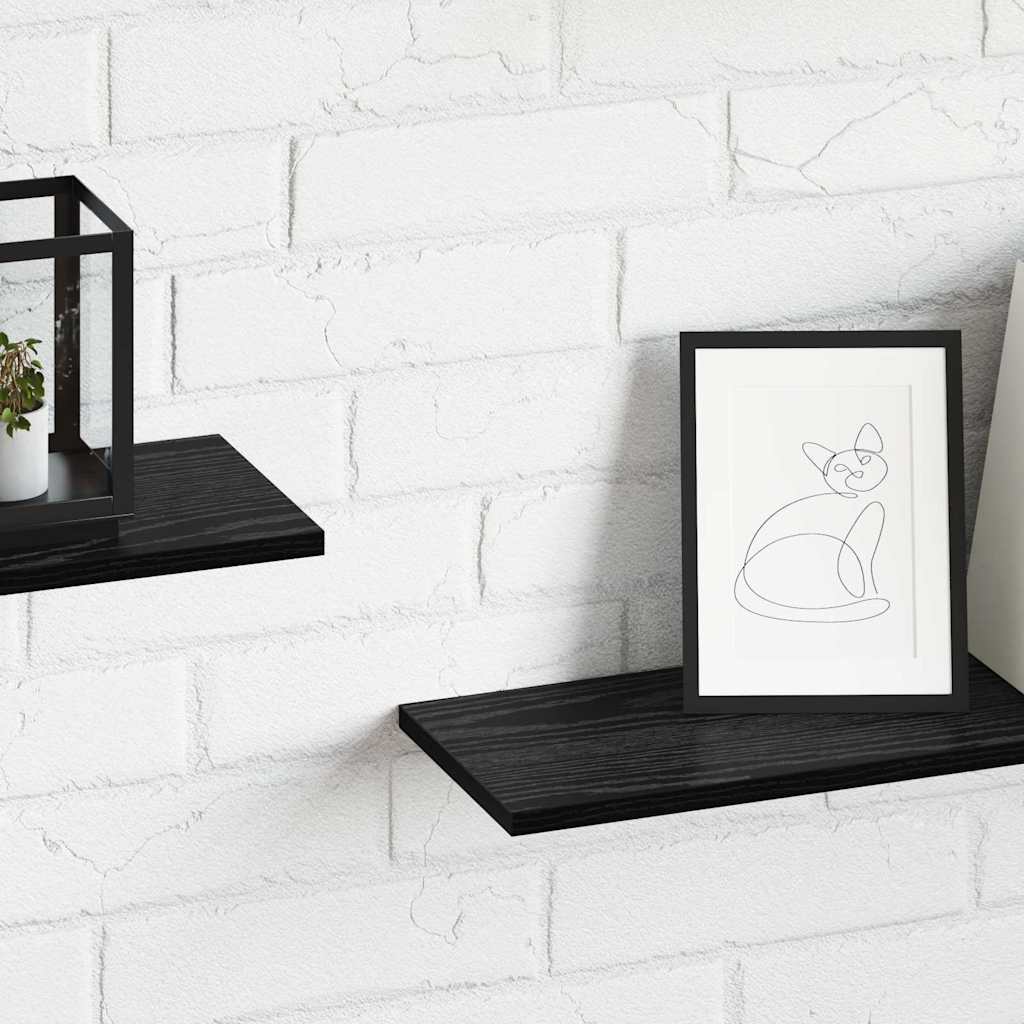 Étagère à livres 4 pcs Noir 80 x 20 x 1,5 cm Bois d'ingénierie - XIOS