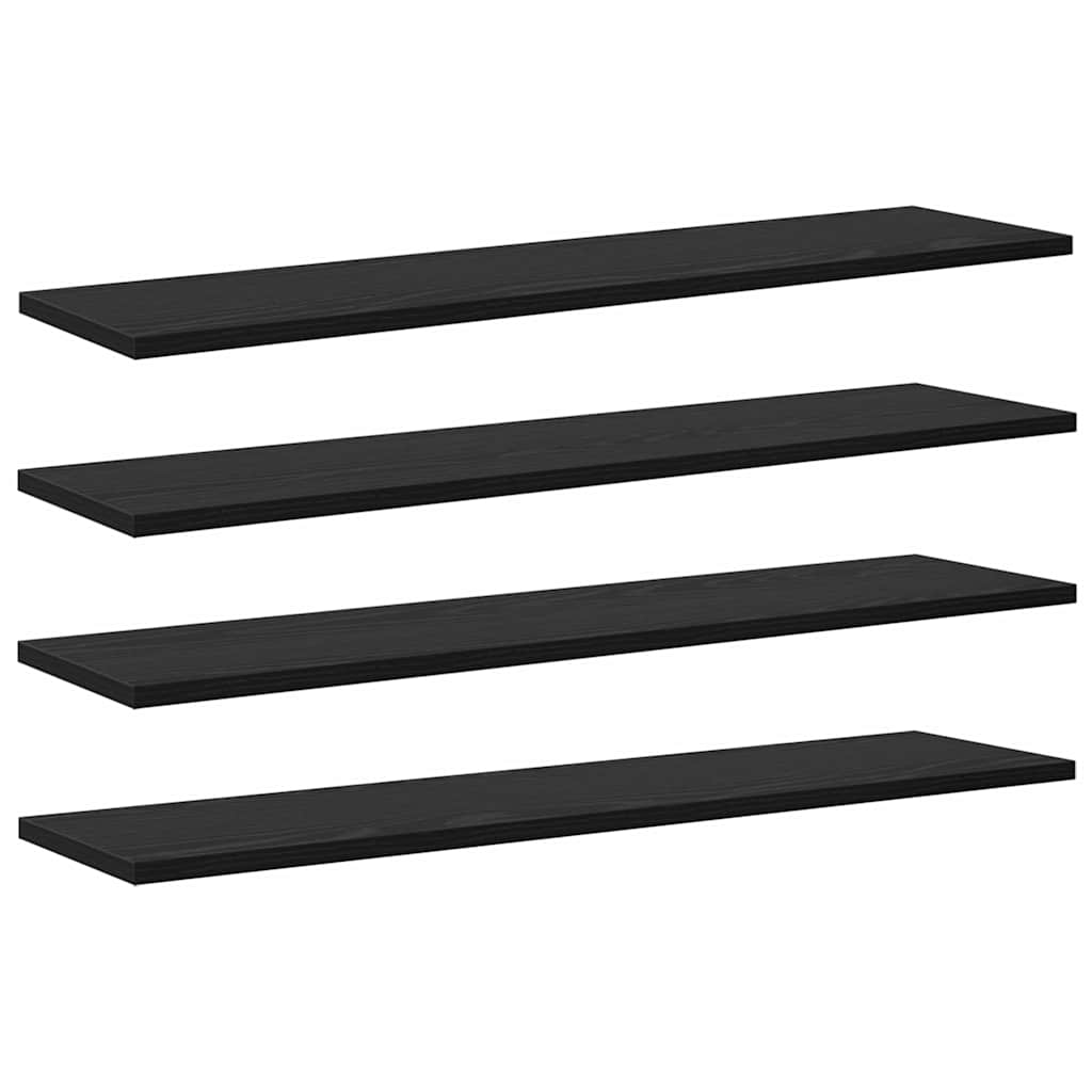 Étagère à livres 4 pcs Noir 80 x 20 x 1,5 cm Bois d'ingénierie - XIOS