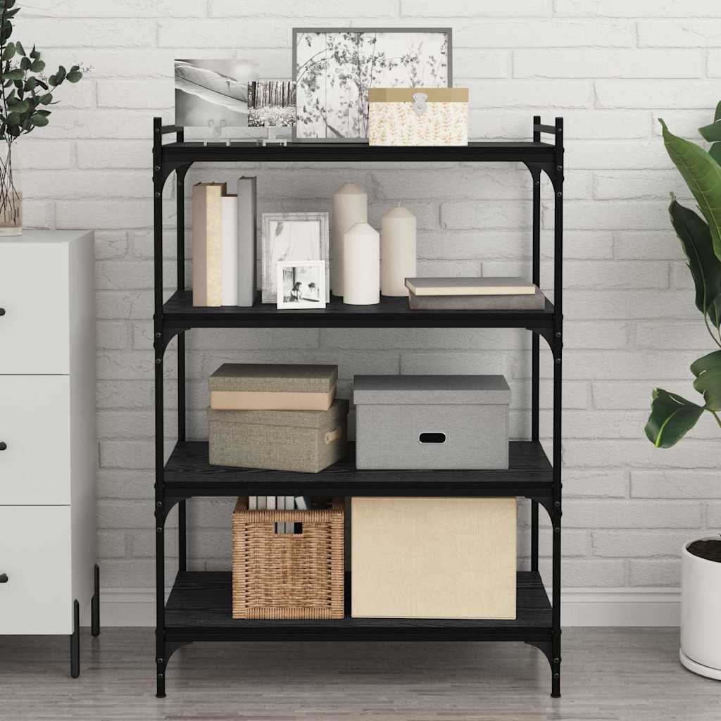 Étagère à livres 4 pcs Noir 80 x 40 x 1.5 cm Bois d'ingénierie - XIOS