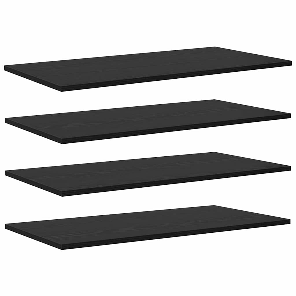 Étagère à livres 4 pcs Noir 80 x 40 x 1,5 cm Bois d'ingénierie - XIOS