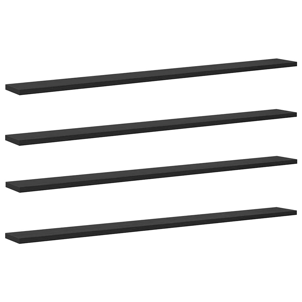 Étagère à livres 4 pcs Noir 100 x 10 x 1,5 cm Bois d'ingénierie - XIOS