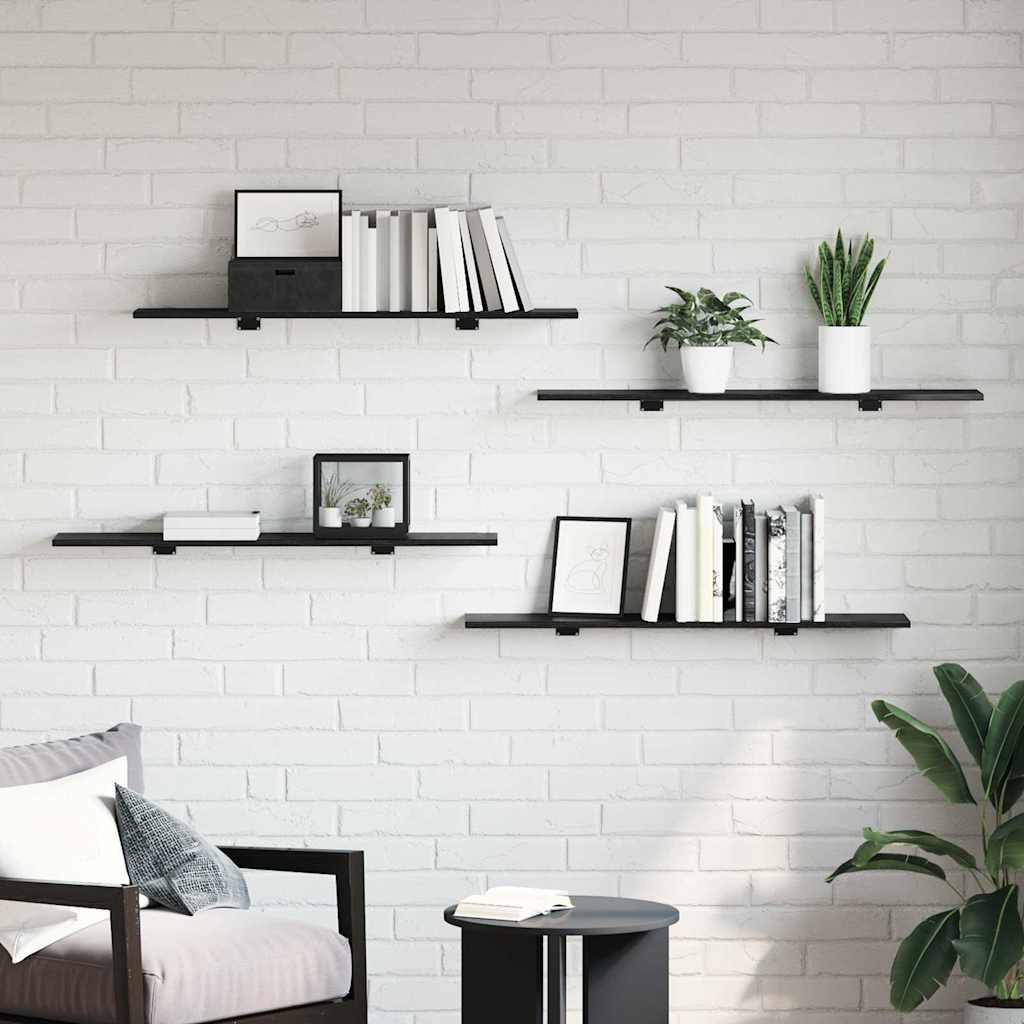Étagère à livres 4 pcs Noir 100 x 20 x 1.5 cm Bois d'ingénierie - XIOS