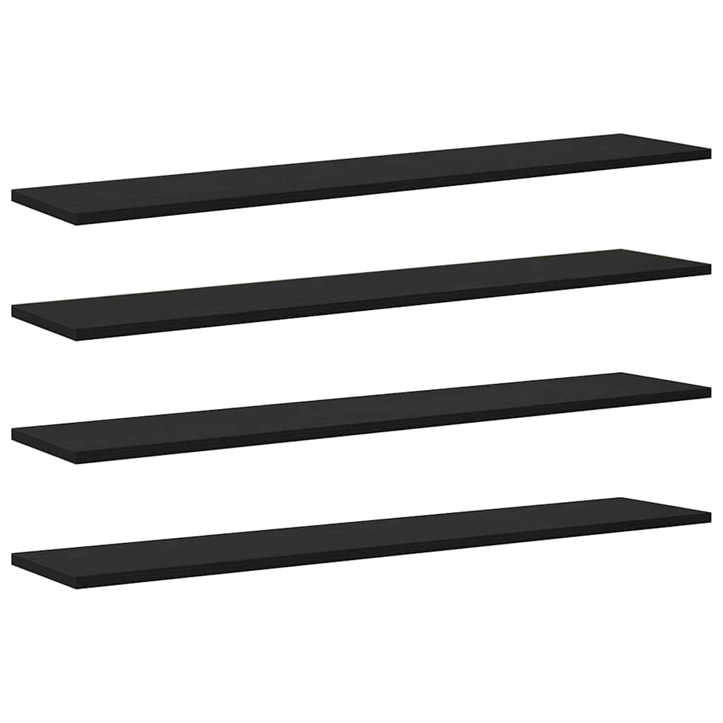 Étagère à livres 4 pcs Noir 100 x 20 x 1.5 cm Bois d'ingénierie - XIOS