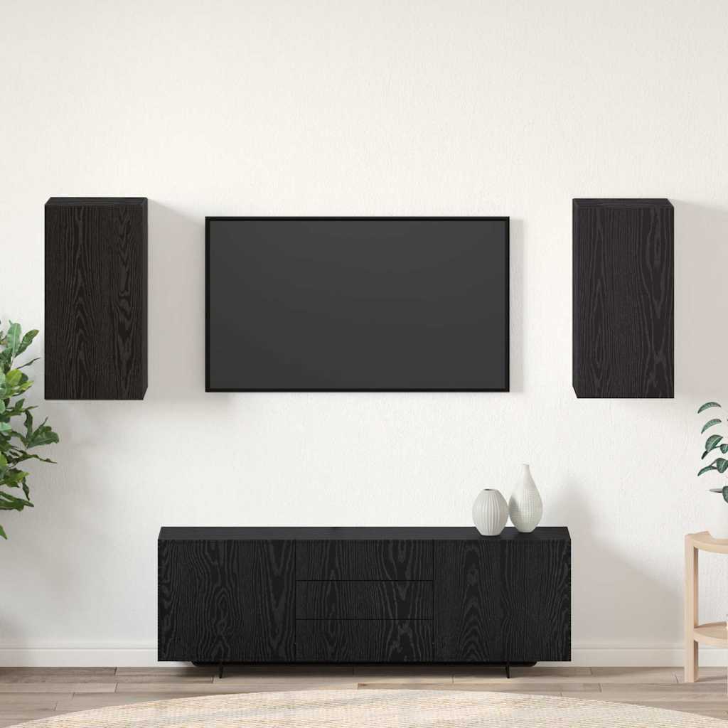Meuble TV mural 2 pcs Chêne noir 30,5 x 30 x 60 cm - XIOS