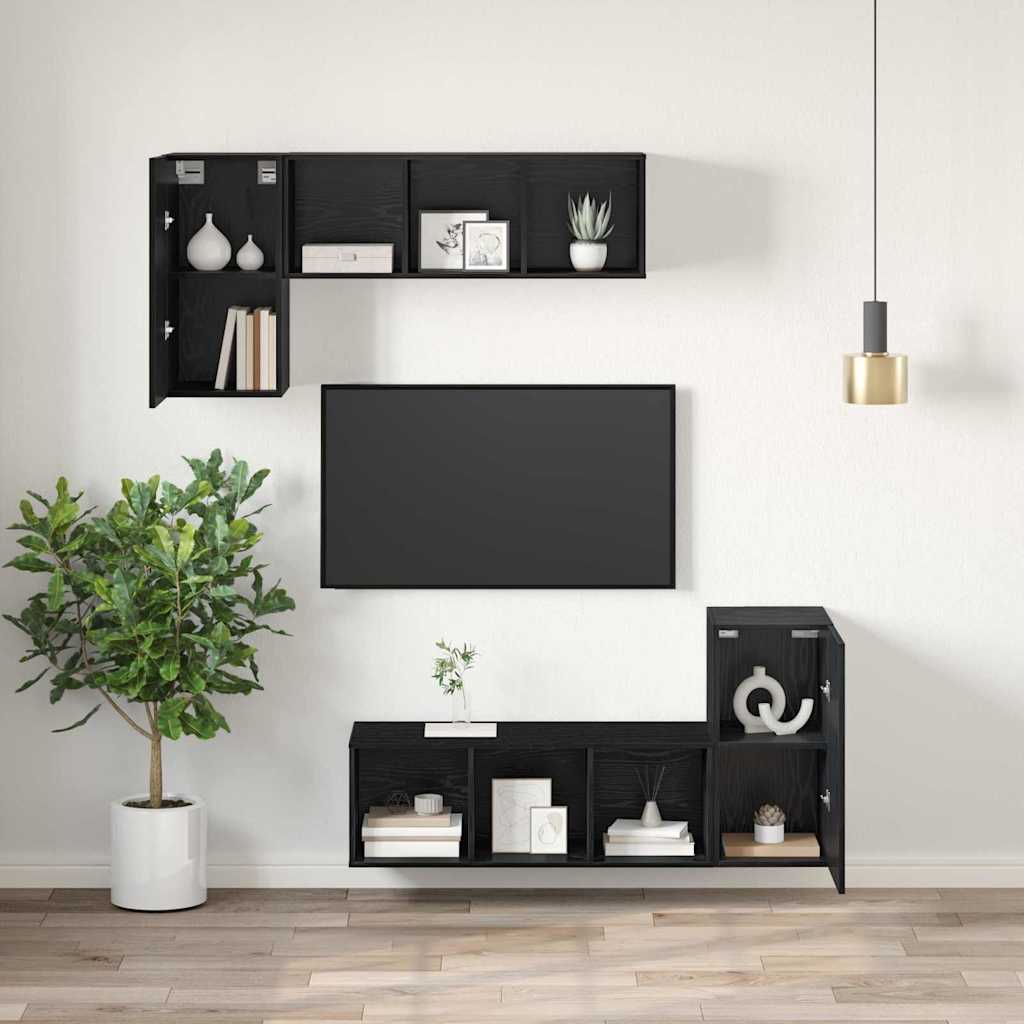 Meuble TV mural 2 pcs Chêne noir 30,5 x 30 x 60 cm - XIOS