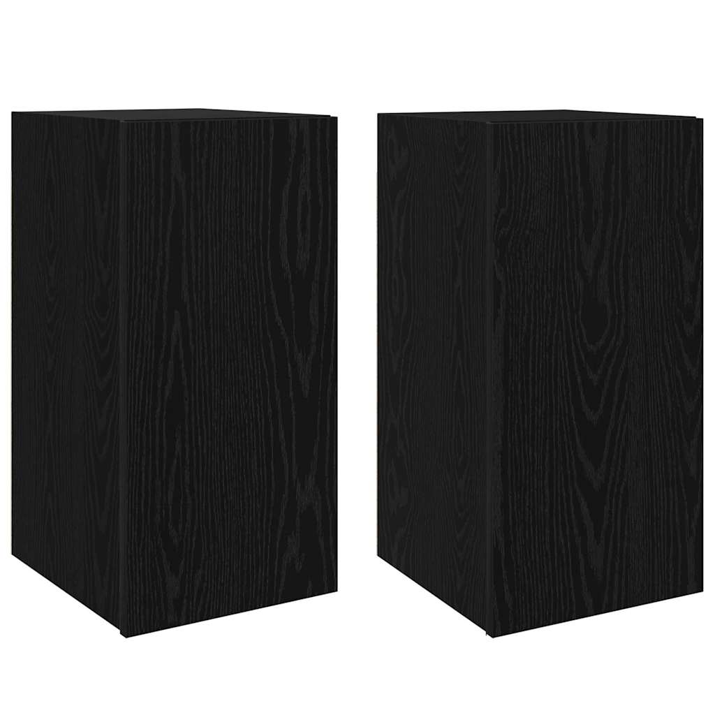 Meuble TV mural 2 pcs Chêne noir 30,5 x 30 x 60 cm - XIOS