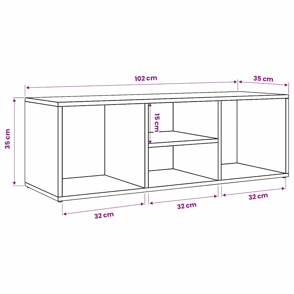 Banc à chaussures 102 x 35 x 35 cm Bois d'ingénierie Chêne noir - XIOS