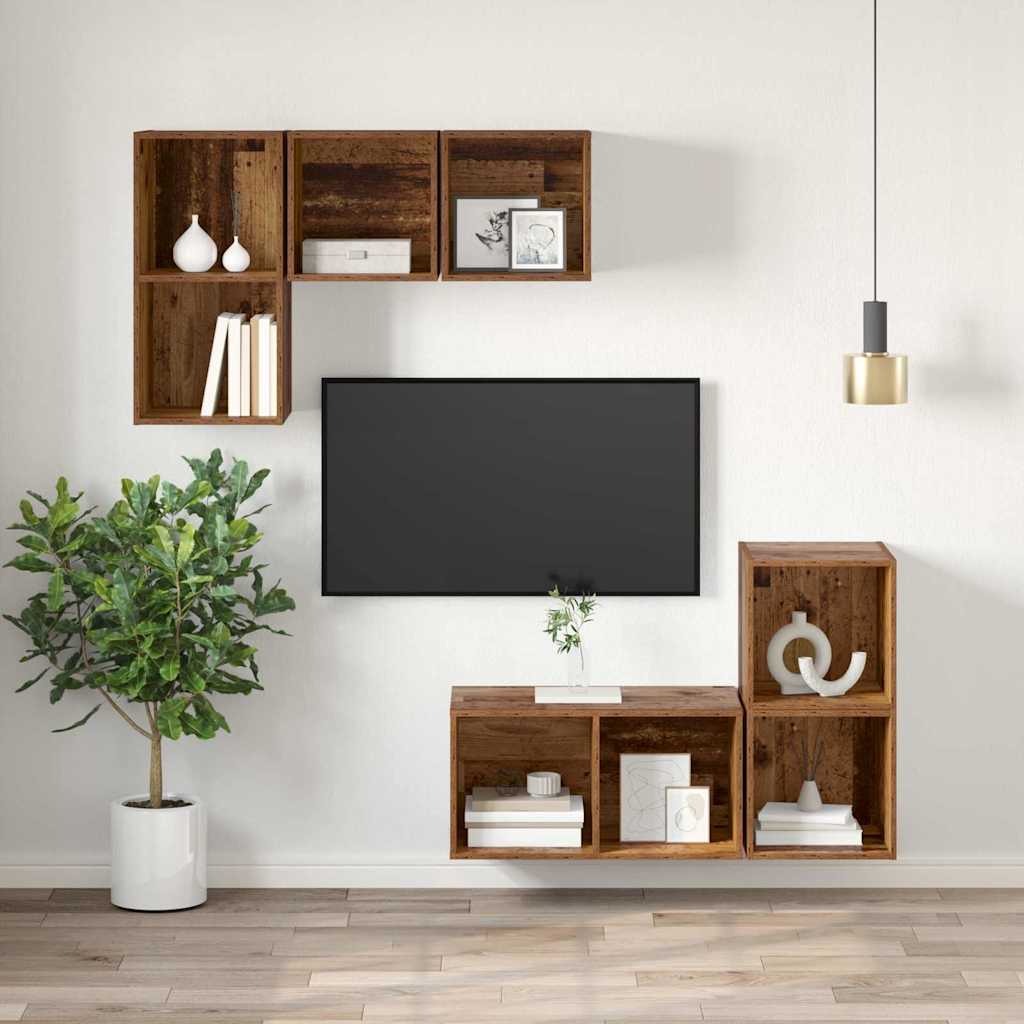 Cabinet TV Bois ancien 37 x 37 x 72 cm Bois d'ingénierie - XIOS