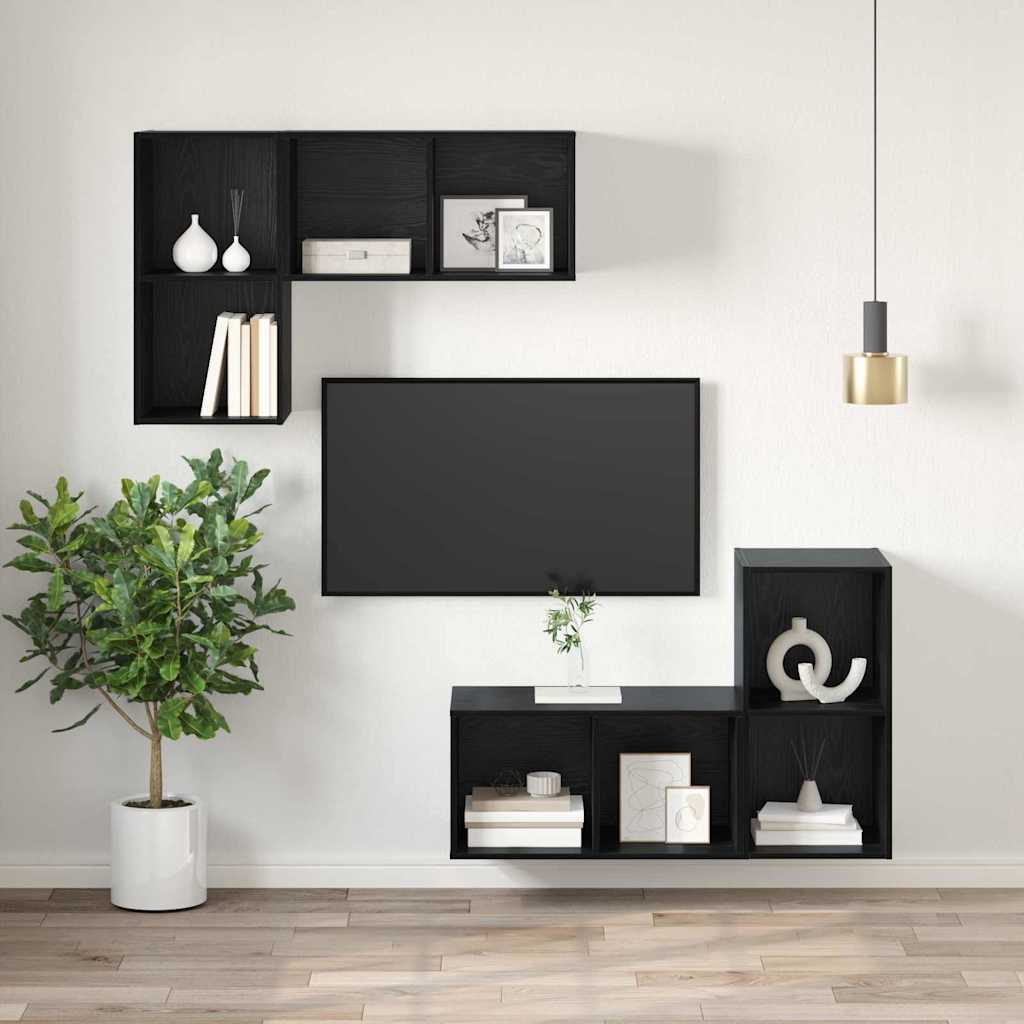 Cabinet TV Chêne noir 37 x 37 x 72 cm Bois d'ingénierie - XIOS
