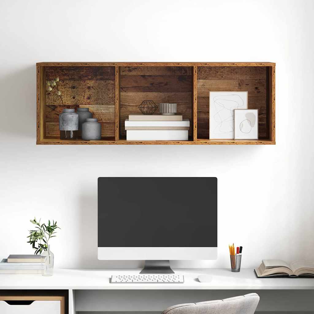 Ensemble meuble TV Montage mural Bois Ancien 37 x 37 x 107 cm - XIOS