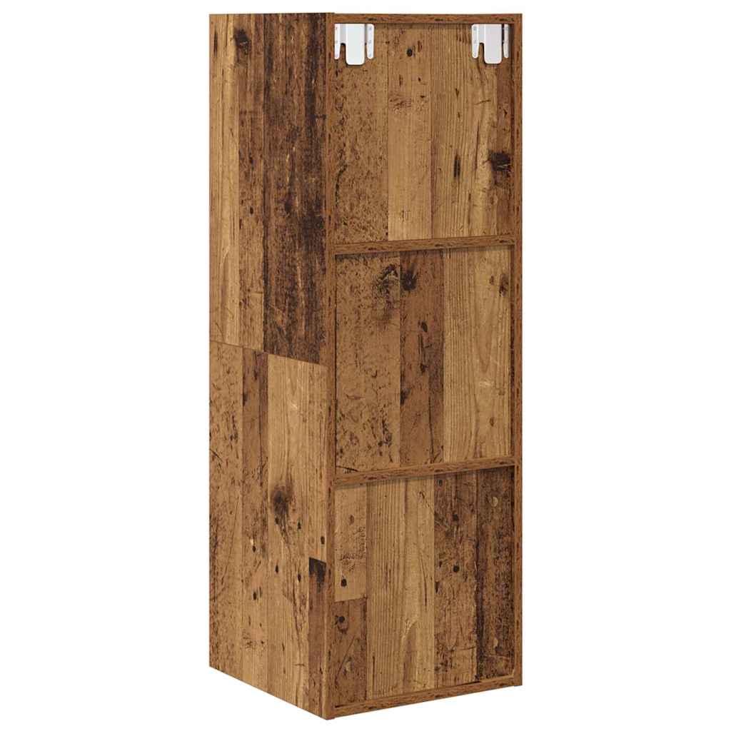 Ensemble meuble TV Montage mural Bois Ancien 37 x 37 x 107 cm - XIOS