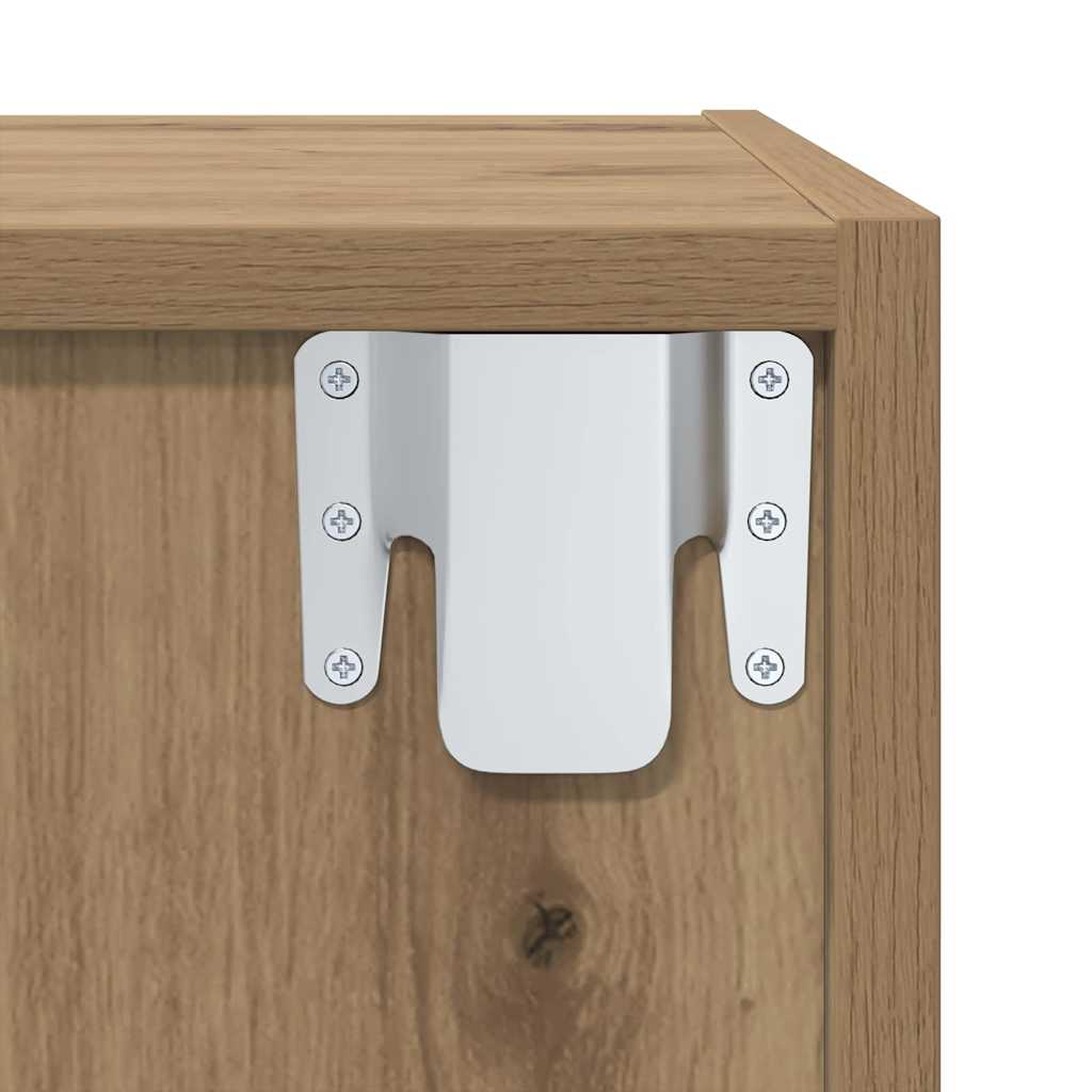 Cabinet TV chêne artisanal 37 x 37 x 107 cm Bois d'ingénierie - XIOS