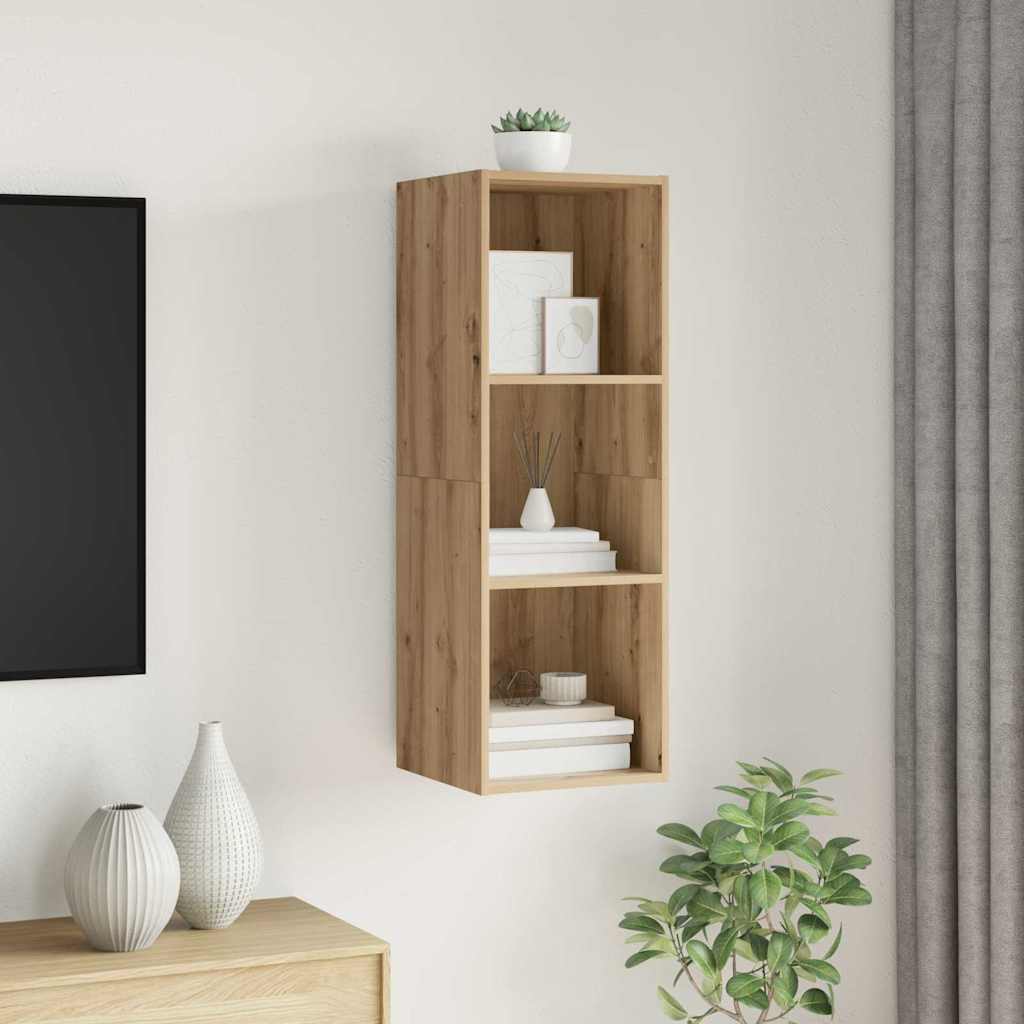 Cabinet TV chêne artisanal 37 x 37 x 107 cm Bois d'ingénierie - XIOS