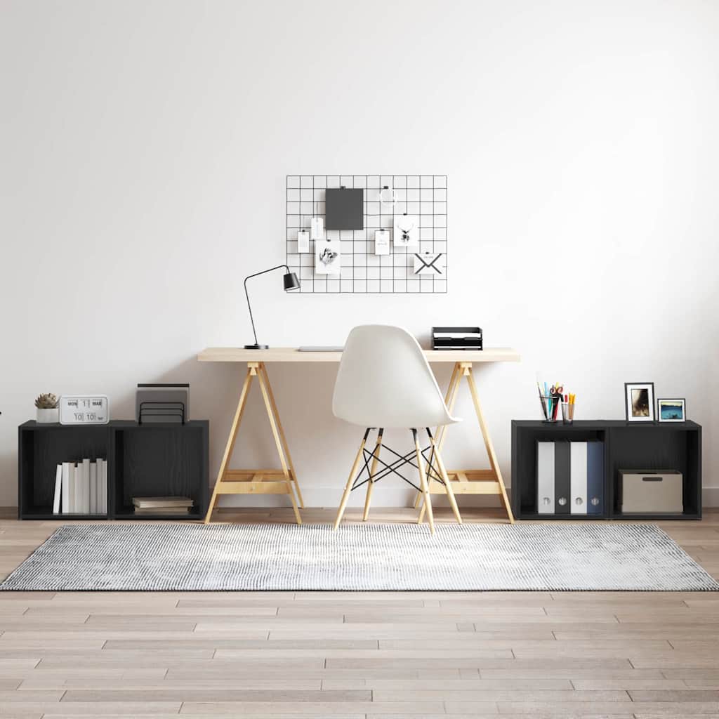 Ensemble meuble TV Montage mural 4 pcs Noir 37 x 35 x 37,5 cm - XIOS