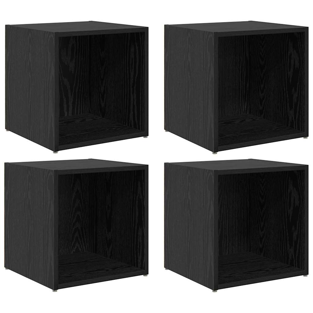 Ensemble meuble TV Montage mural 4 pcs Noir 37 x 35 x 37,5 cm - XIOS