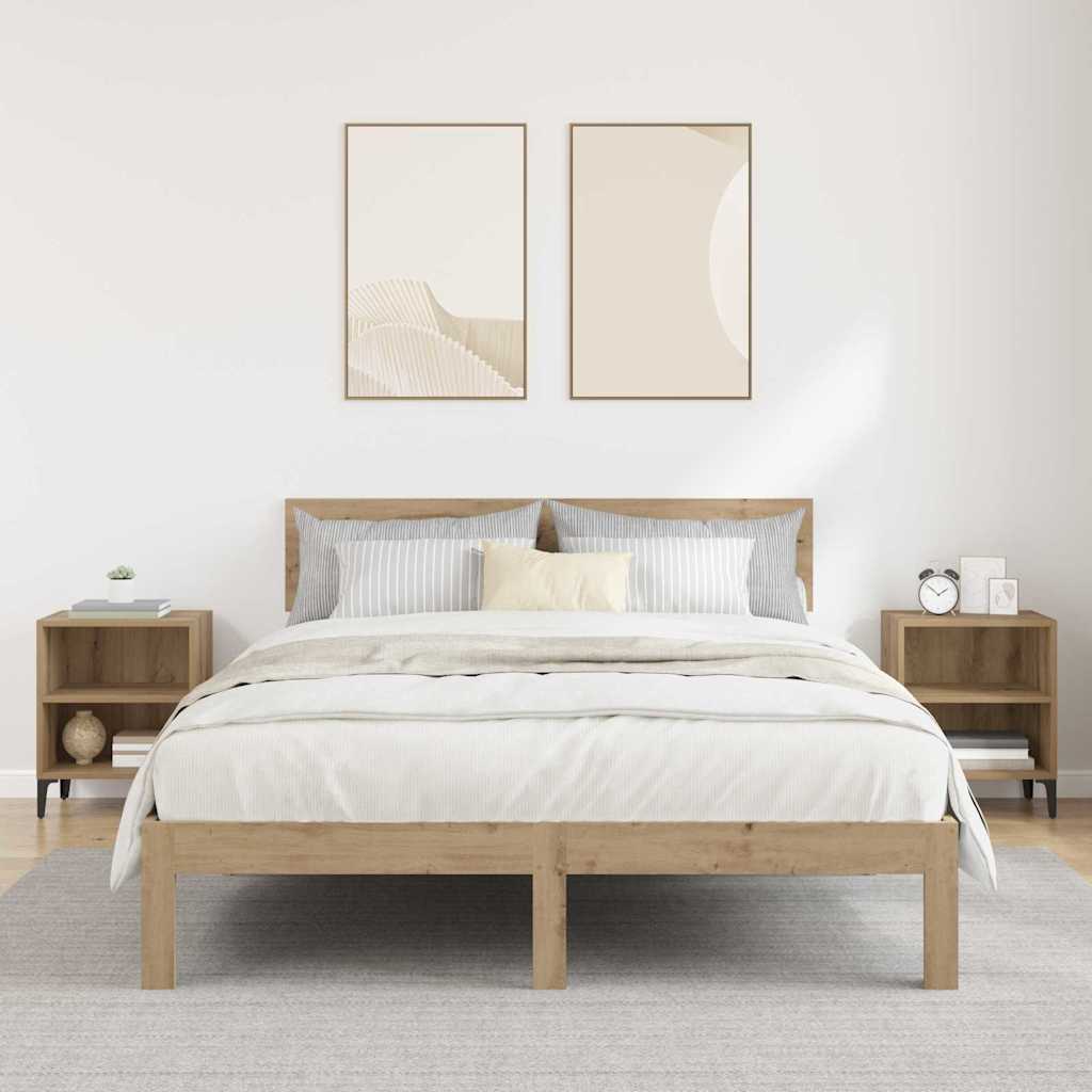 Cabinet de chevet 2 pc Chêne artisanal 40 x 30 x 50 cm - XIOS