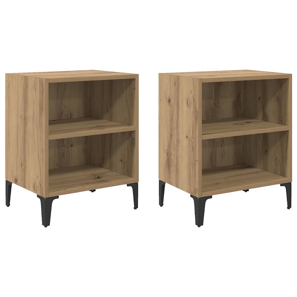 Cabinet de chevet 2 pc Chêne artisanal 40 x 30 x 50 cm - XIOS