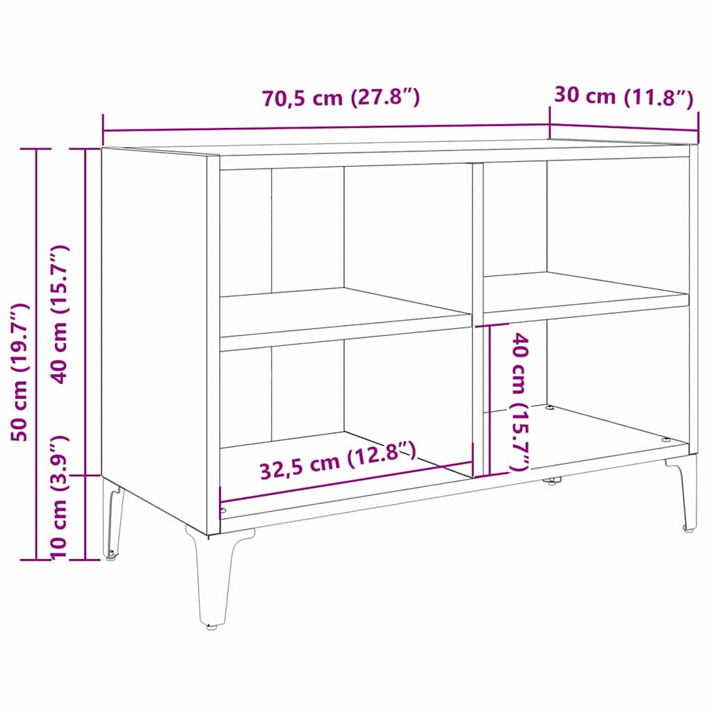 Meuble TV Marron 69.5 x 30 x 50 cm Bois d'ingénierie - XIOS