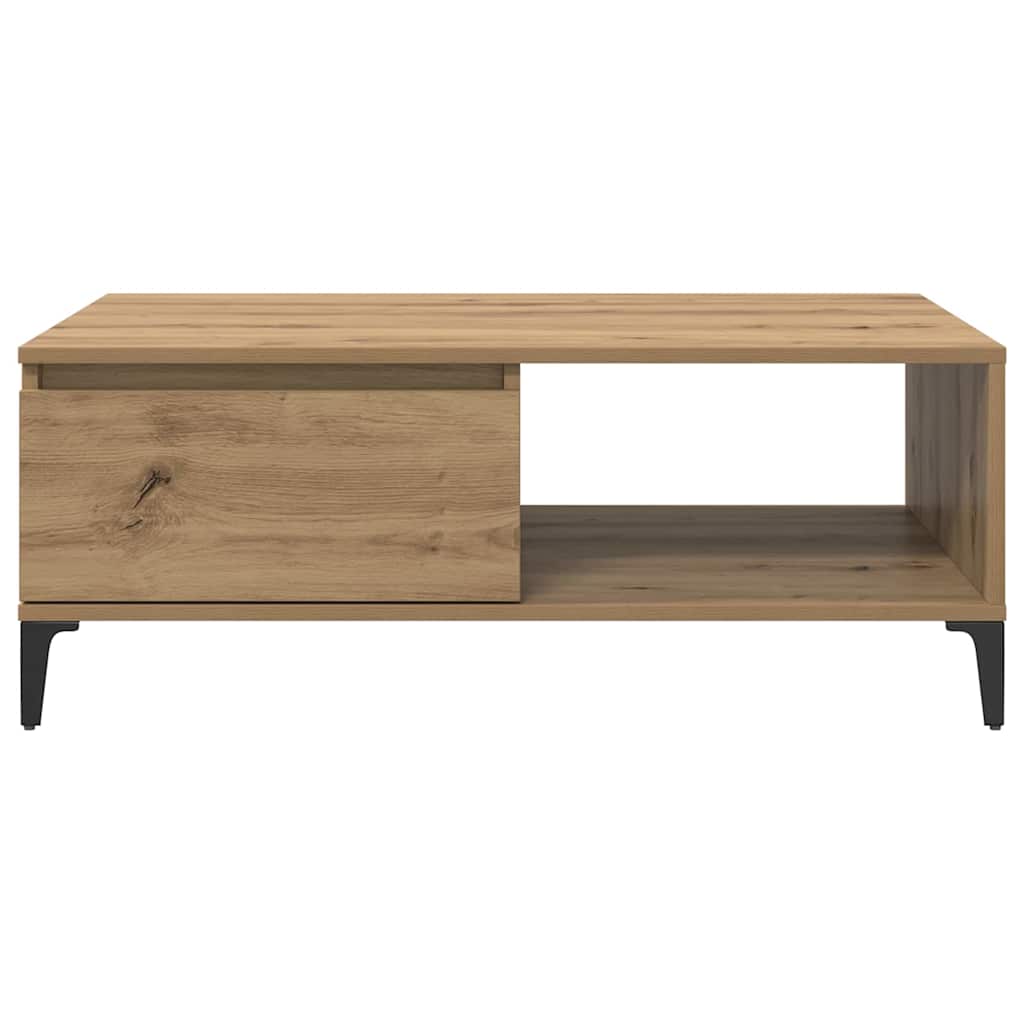 Table basse chêne artisanal 90 x 60 x 35 cm Bois d'ingénierie