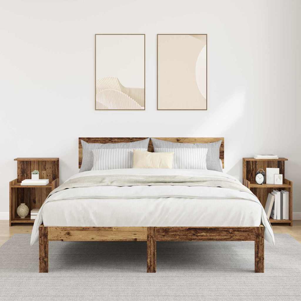 Cabinet de chevet 2 pc Bois ancien 40 x 35 x 60 cm - XIOS
