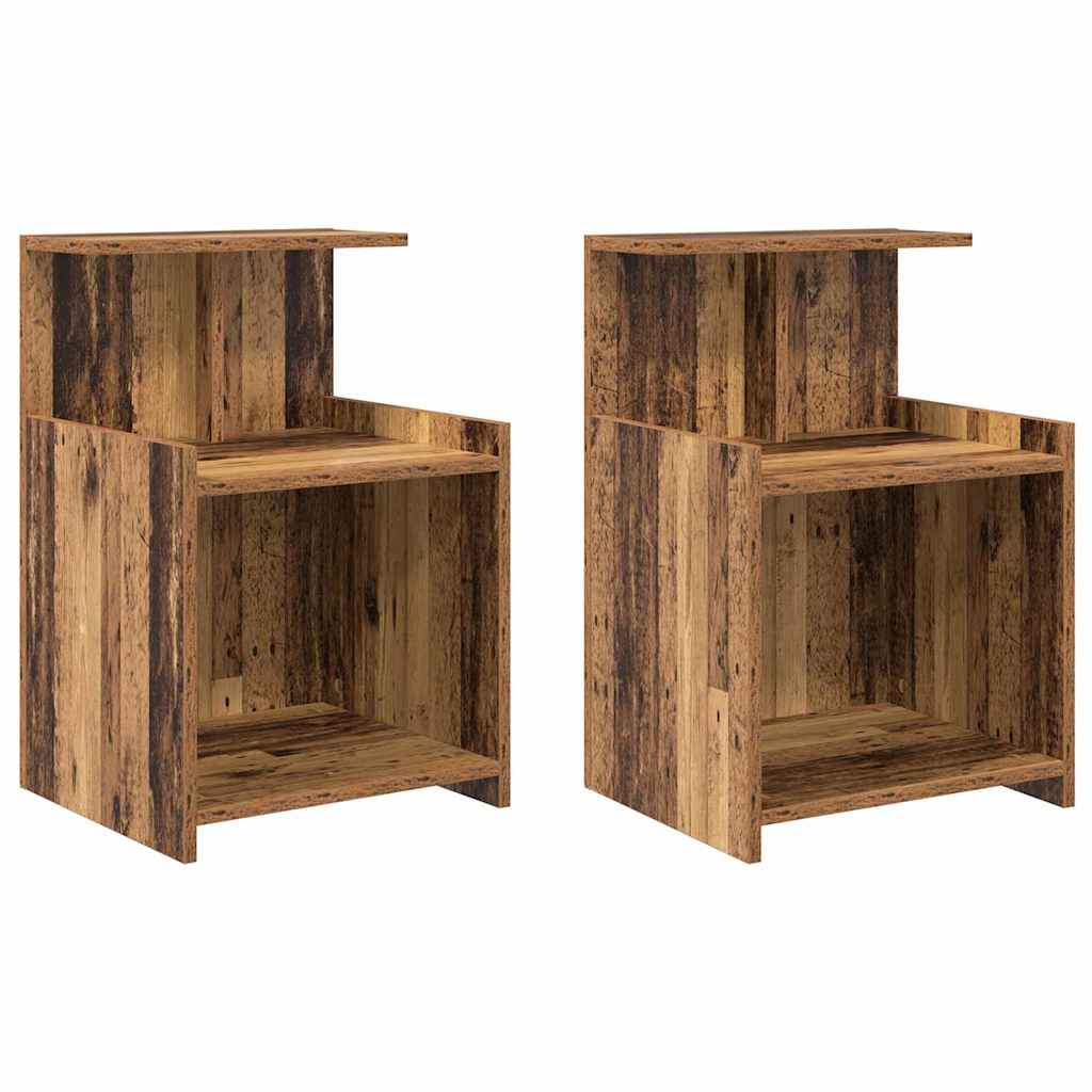 Cabinet de chevet 2 pc Bois ancien 40 x 35 x 60 cm - XIOS