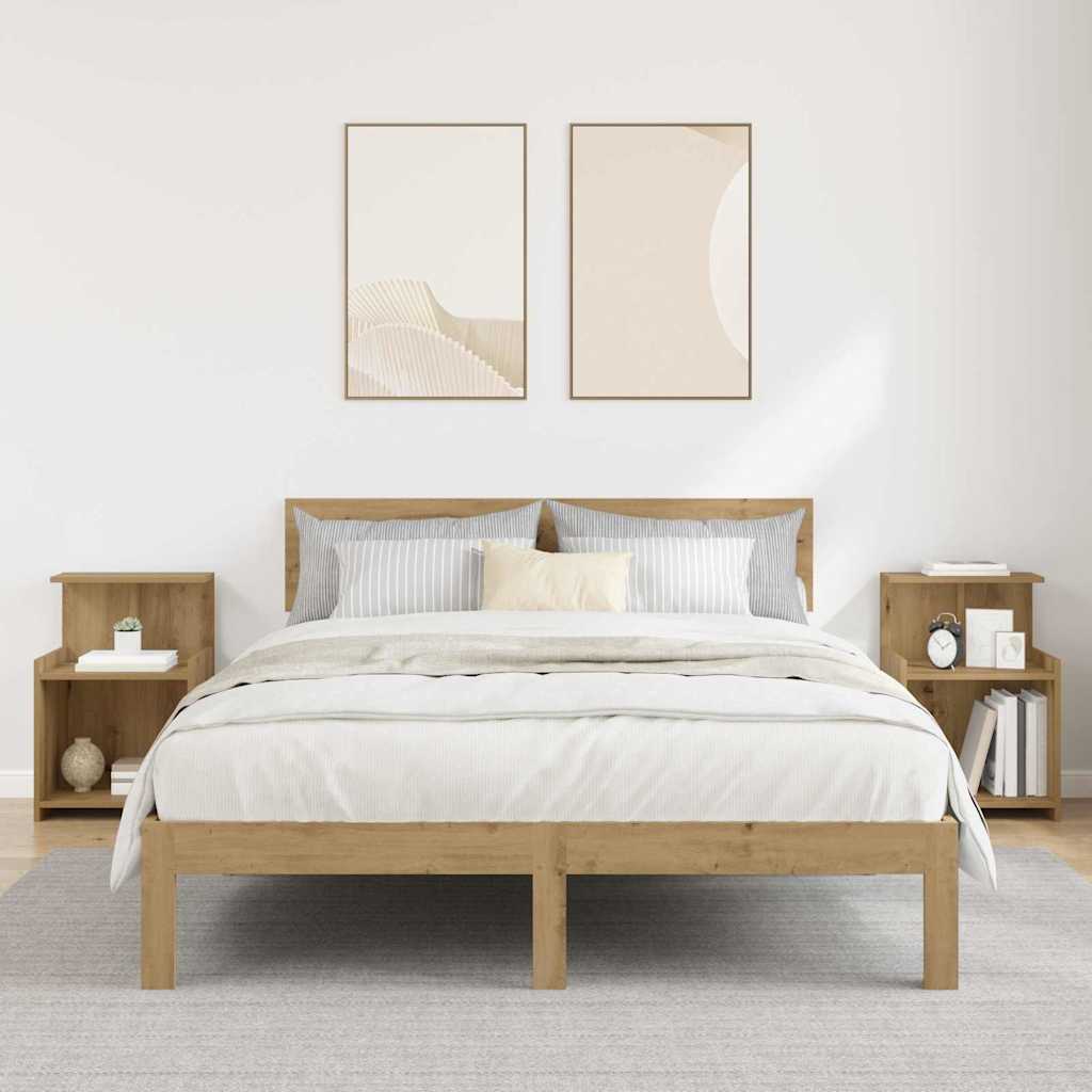 Cabinet de chevet 2 pc Chêne artisanal 40 x 35 x 60 cm - XIOS