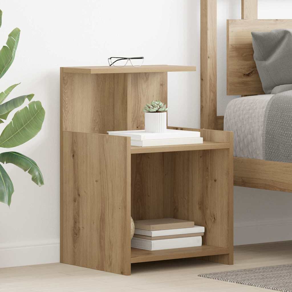 Cabinet de chevet 2 pc Chêne artisanal 40 x 35 x 60 cm - XIOS