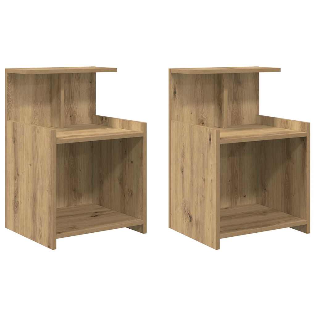 Cabinet de chevet 2 pc Chêne artisanal 40 x 35 x 60 cm - XIOS