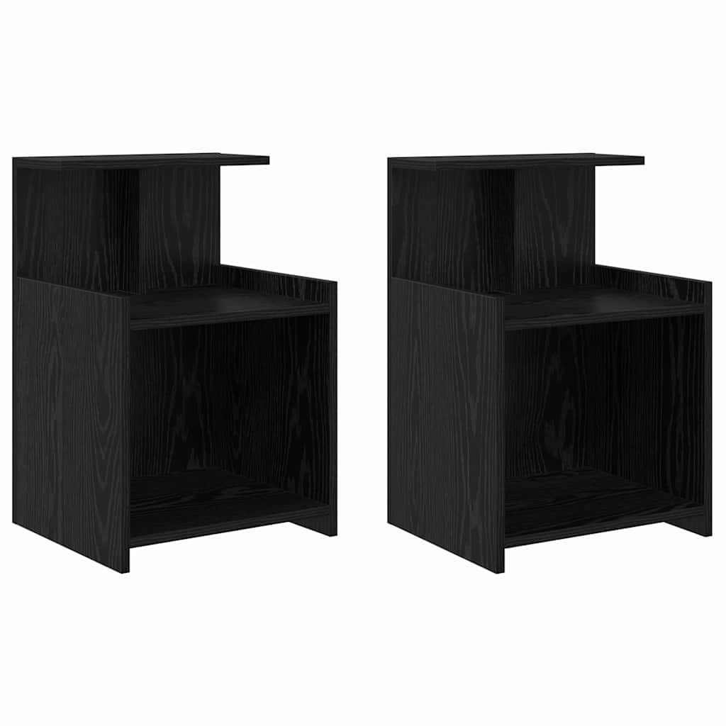 Cabinet de chevet 2 pc Chêne noir 40 x 35 x 60 cm - XIOS