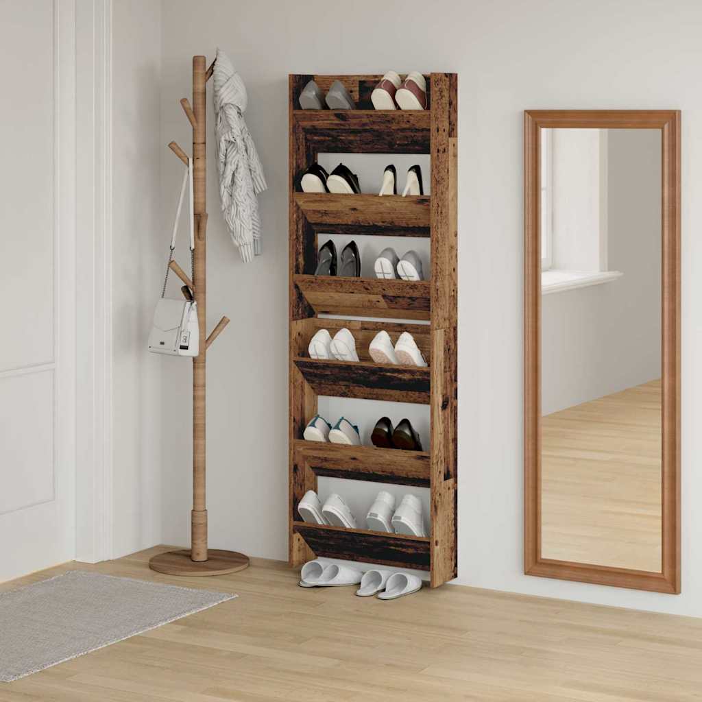 Cabinet à chaussures 2 pcs Bois ancien 60 x 18 x 90 cm - XIOS
