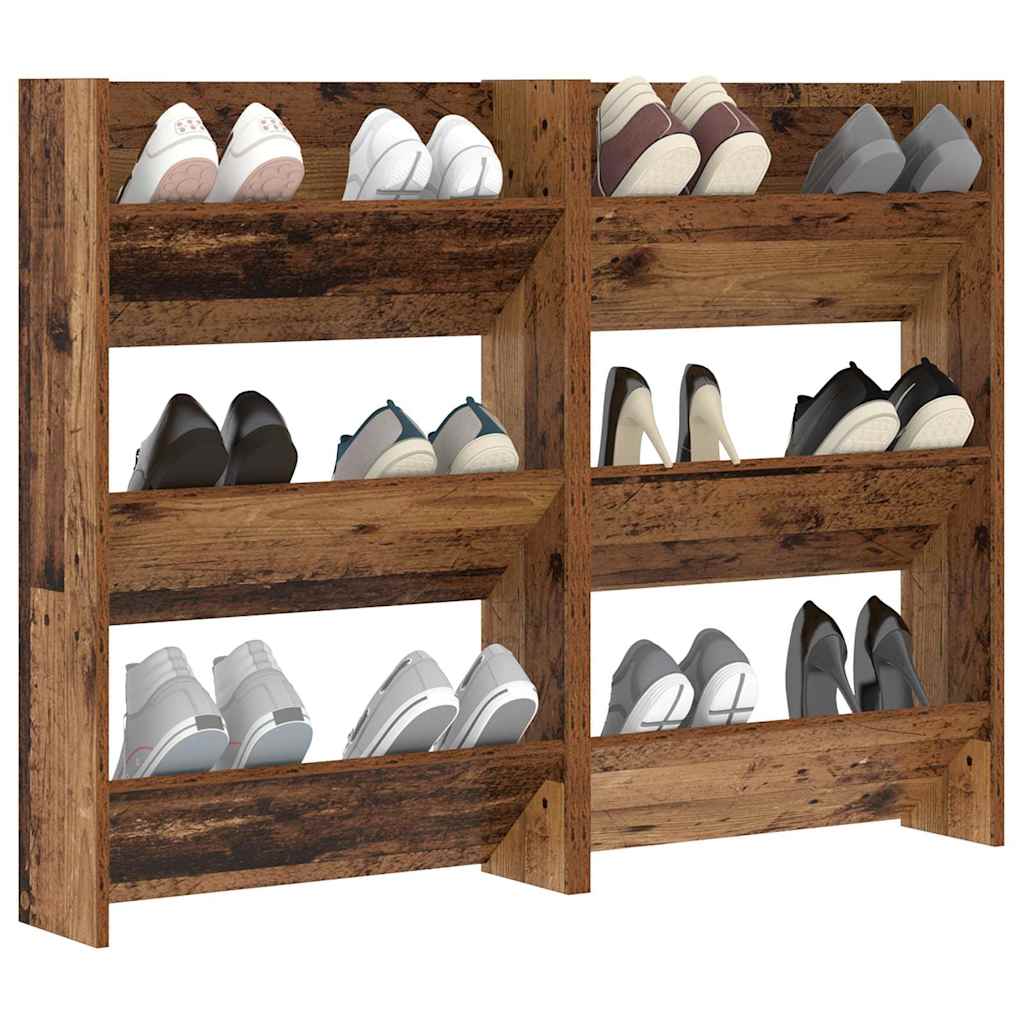 Cabinet à chaussures 2 pcs Bois ancien 60 x 18 x 90 cm - XIOS