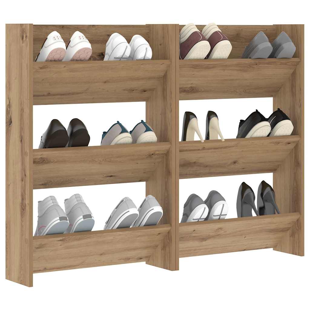 Cabinets à chaussures muraux chêne artisanal Bois d'ingénierie - XIOS