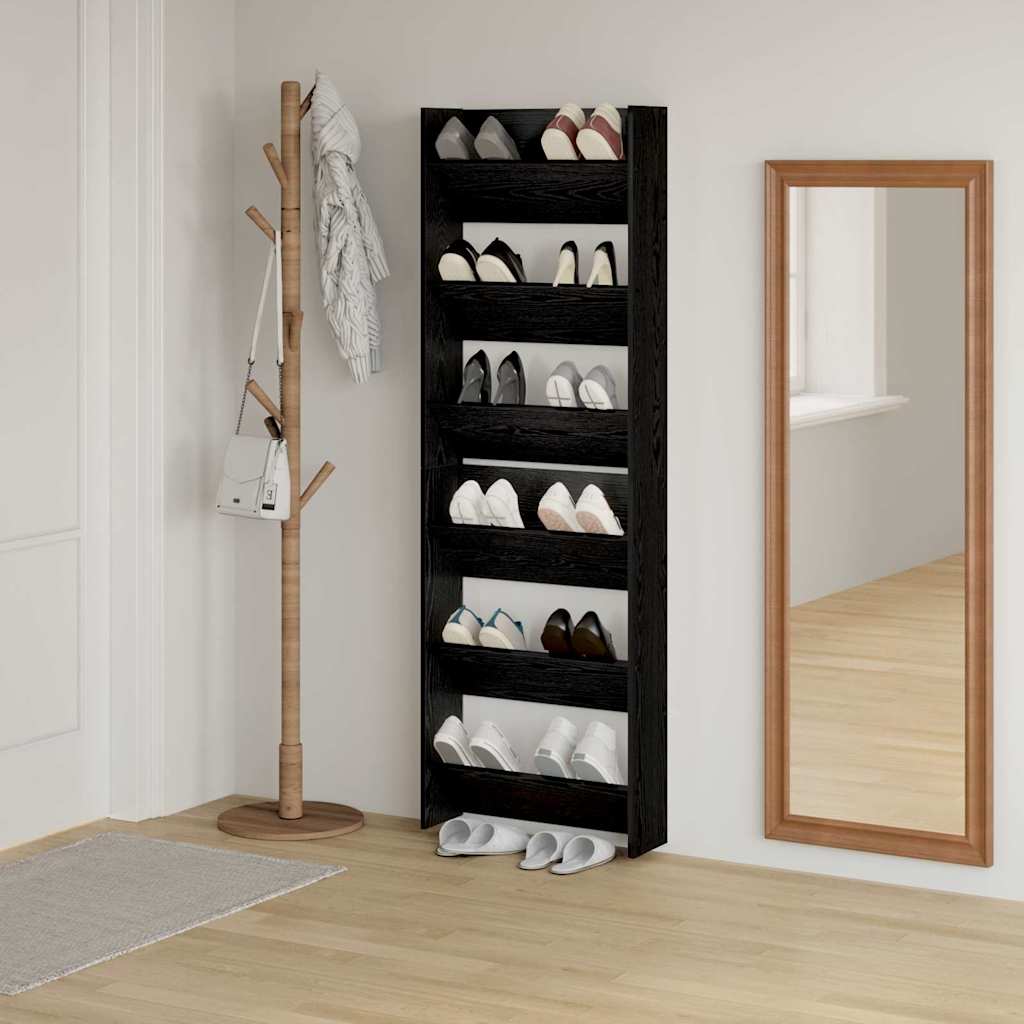 Cabinets à chaussures muraux Autre Chêne noir Bois d'ingénierie - XIOS