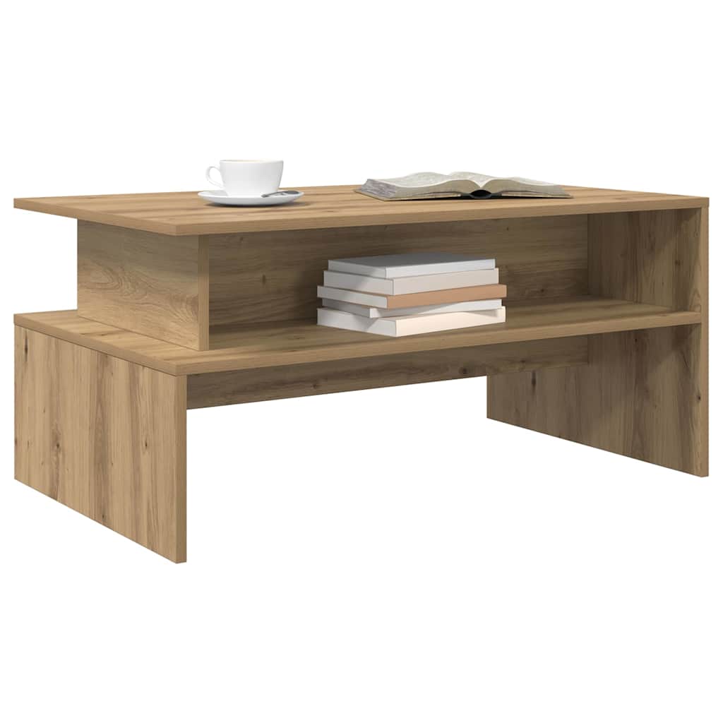 Table basse chêne artisanal 90 x 55 x 42.5 cm Bois d'ingénierie - XIOS