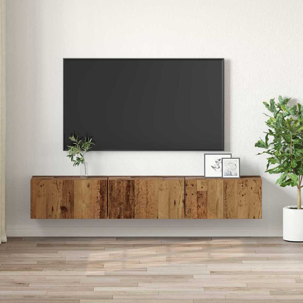 Ensemble meuble TV Montage mural 3 pcs Marron 60 x 30 x 30 cm - XIOS