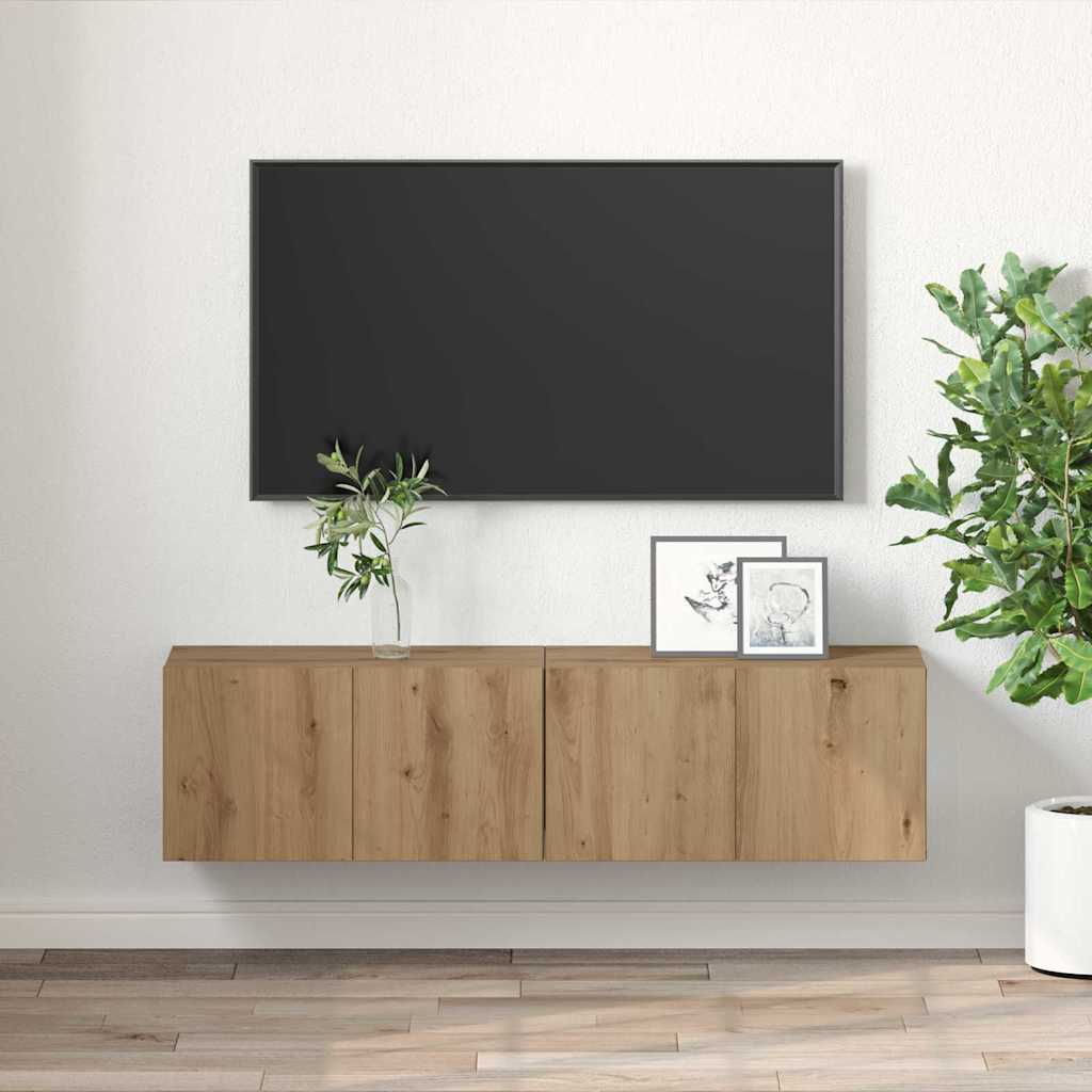 Ensemble meuble TV 2 pcs Marron Bois d'ingénierie - XIOS