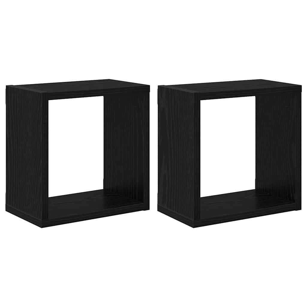 Étagères murales avec étagère 2 pcs Chêne noir 26 x 15 x 26 cm - XIOS