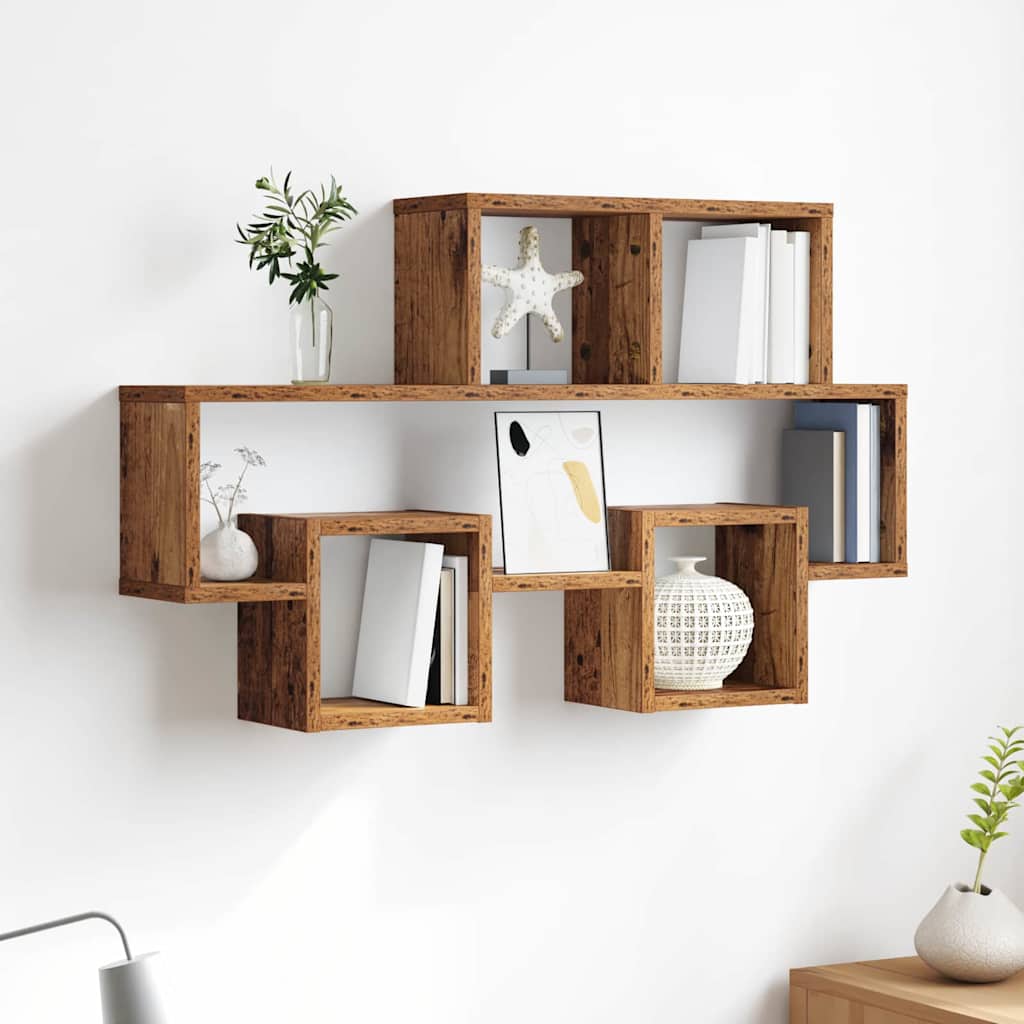 Étagère Murale Bois ancien 82 x 15 x 51 cm Bois d'ingénierie - XIOS