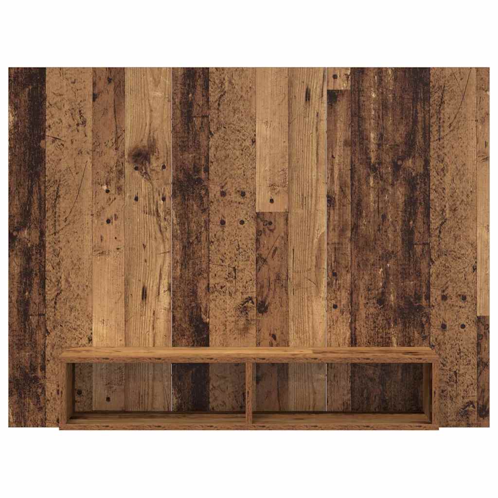 Ensemble meuble TV Montage mural Bois Ancien 120 x 23,5 x 90 cm - XIOS