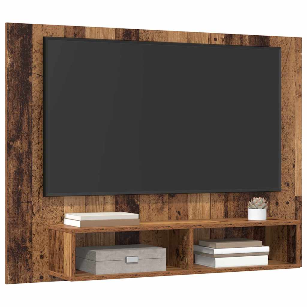 Ensemble meuble TV Montage mural Bois Ancien 120 x 23,5 x 90 cm - XIOS