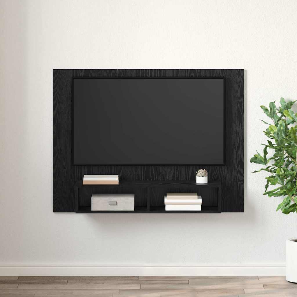 Ensemble meuble TV Montage mural Chêne noir 120 x 23,5 x 90 cm - XIOS