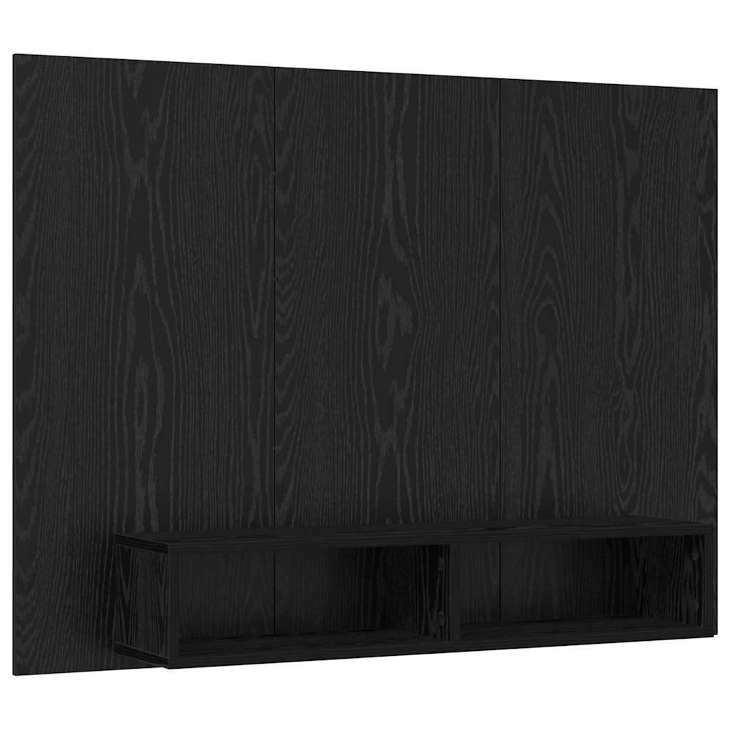Ensemble meuble TV Montage mural Chêne noir 120 x 23,5 x 90 cm - XIOS