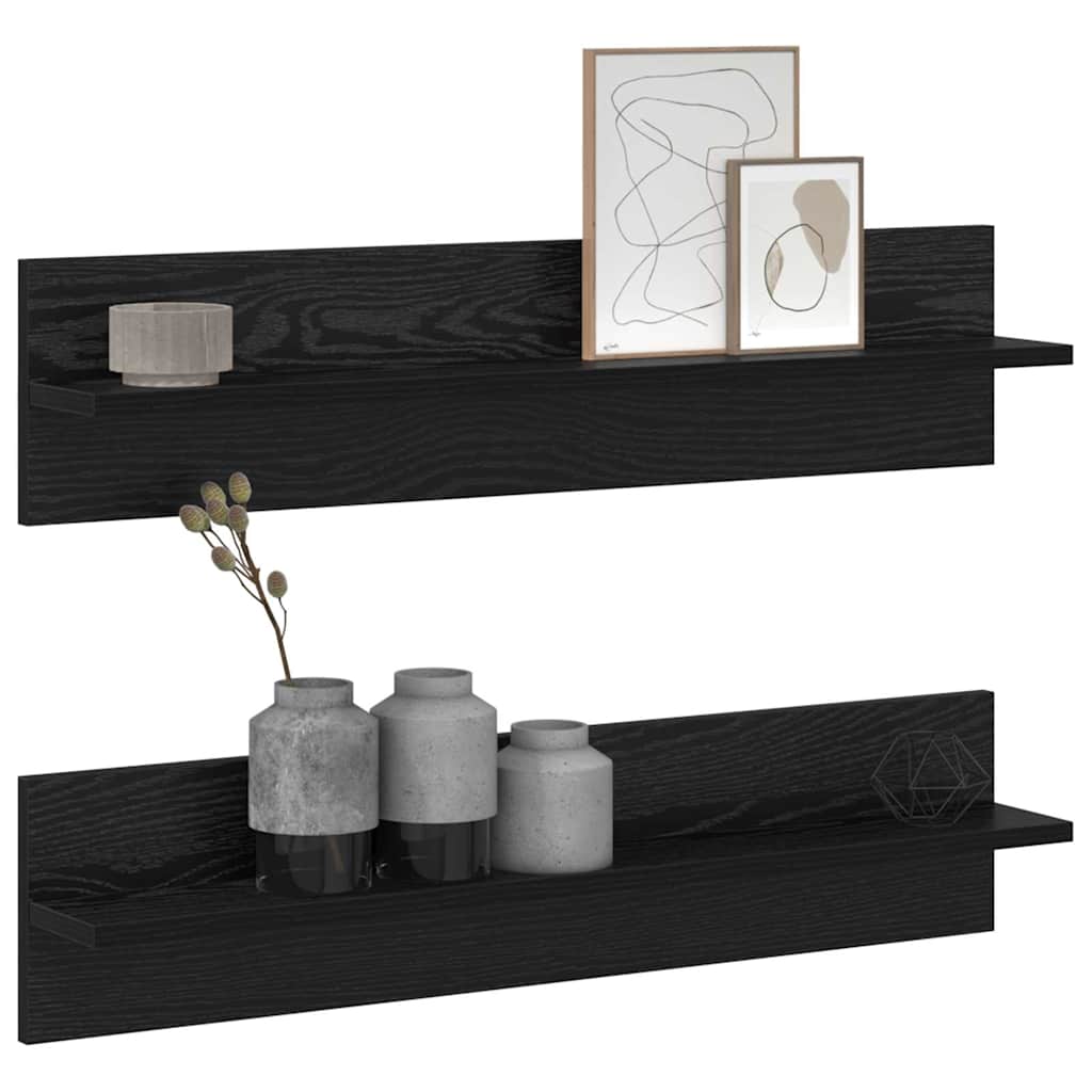 Étagères Murales 2 pcs Chêne noir 80 x 11,5 x 18 cm - XIOS