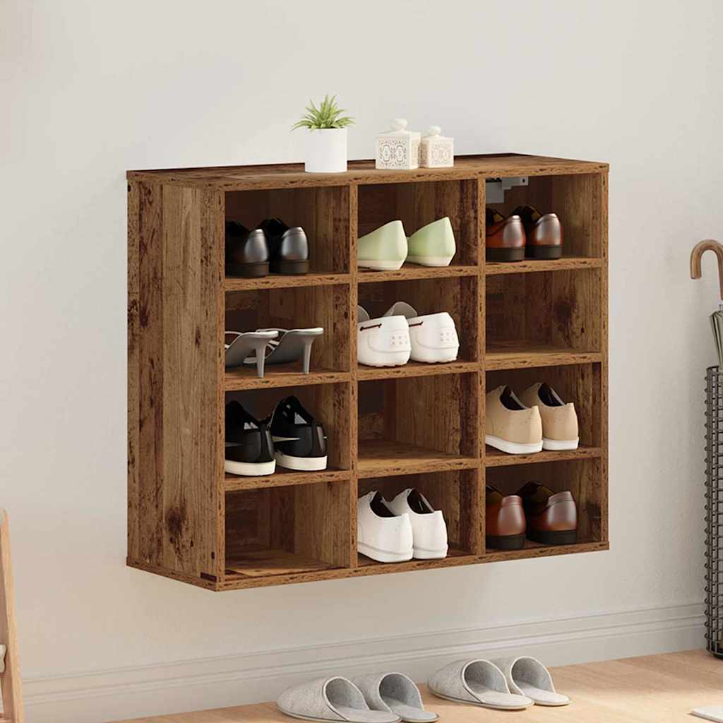 Cabinet à chaussures avec étagère Bois ancien 77,5 x 30 x 67 cm