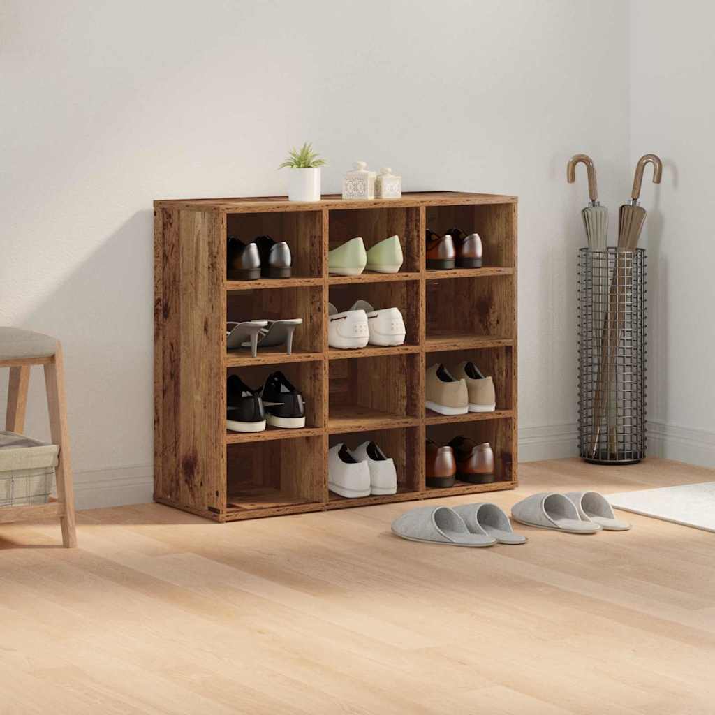 Cabinet à chaussures avec étagère Bois ancien 77,5 x 30 x 67 cm