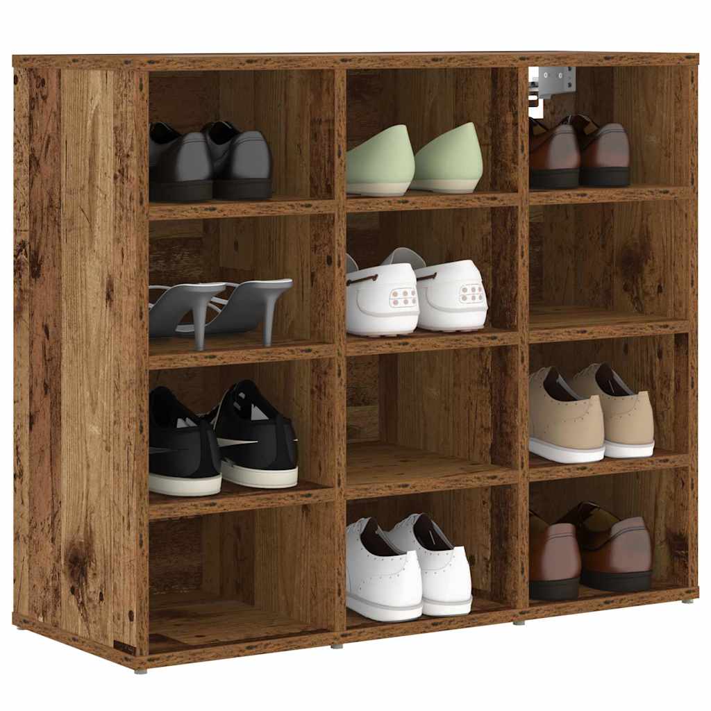 Cabinet à chaussures avec étagère Bois ancien 77,5 x 30 x 67 cm