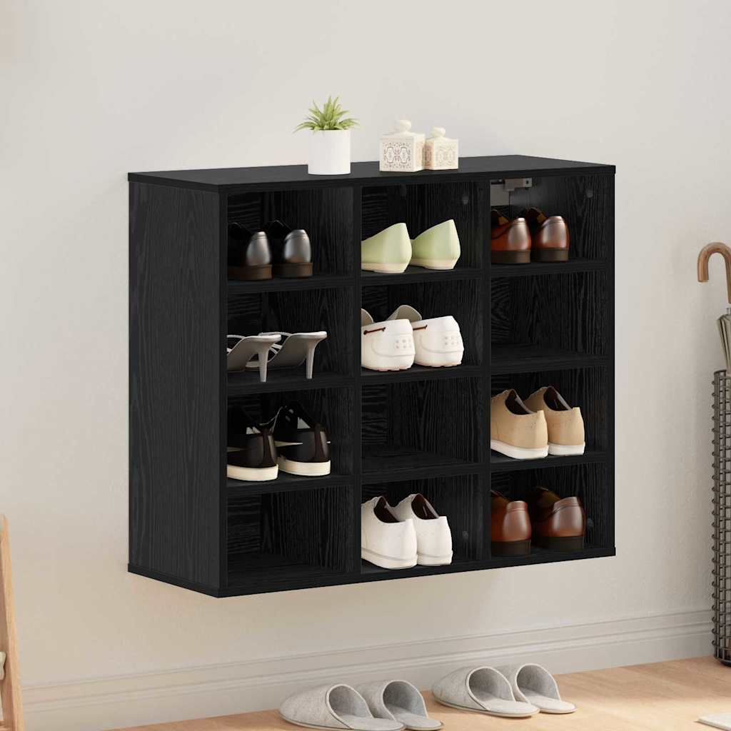 Cabinet à chaussures avec étagère Chêne noir 77,5 x 30 x 67 cm - XIOS