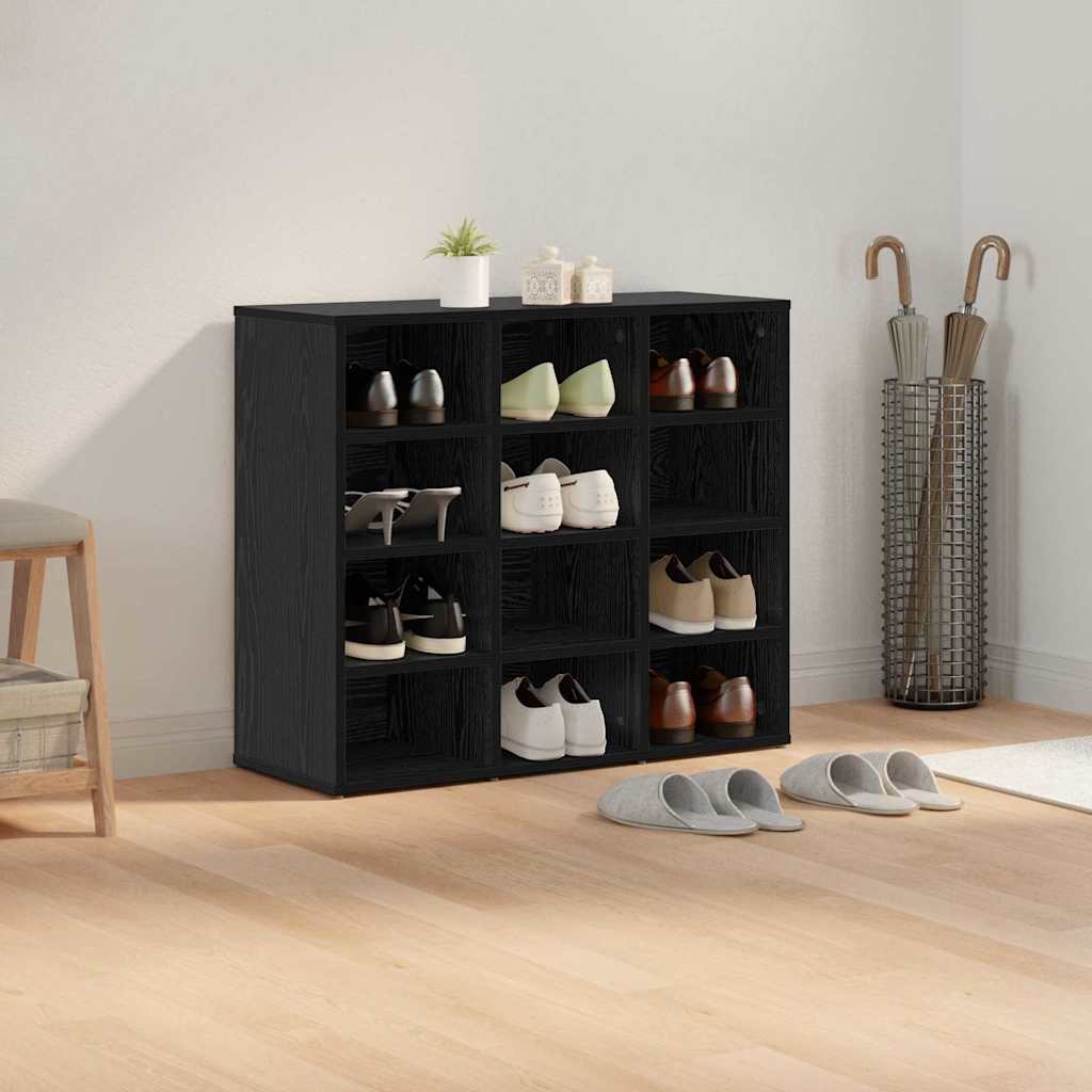 Cabinet à chaussures avec étagère Chêne noir 77,5 x 30 x 67 cm - XIOS
