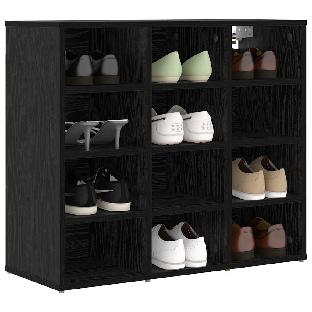 Cabinet à chaussures avec étagère Chêne noir 77,5 x 30 x 67 cm - XIOS