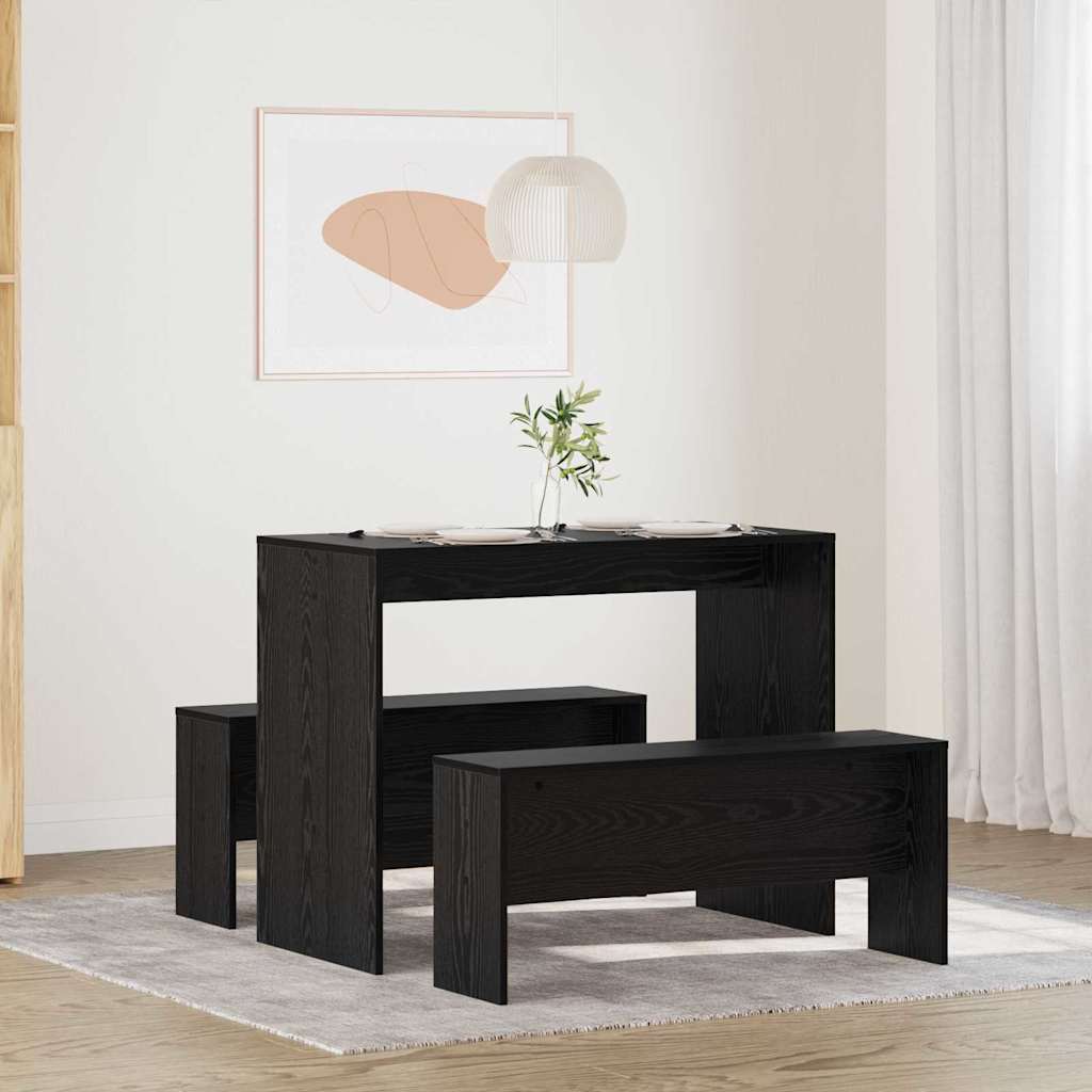 Ensemble de salle à manger 2 pcs Chêne noir Bois d'ingénierie - XIOS